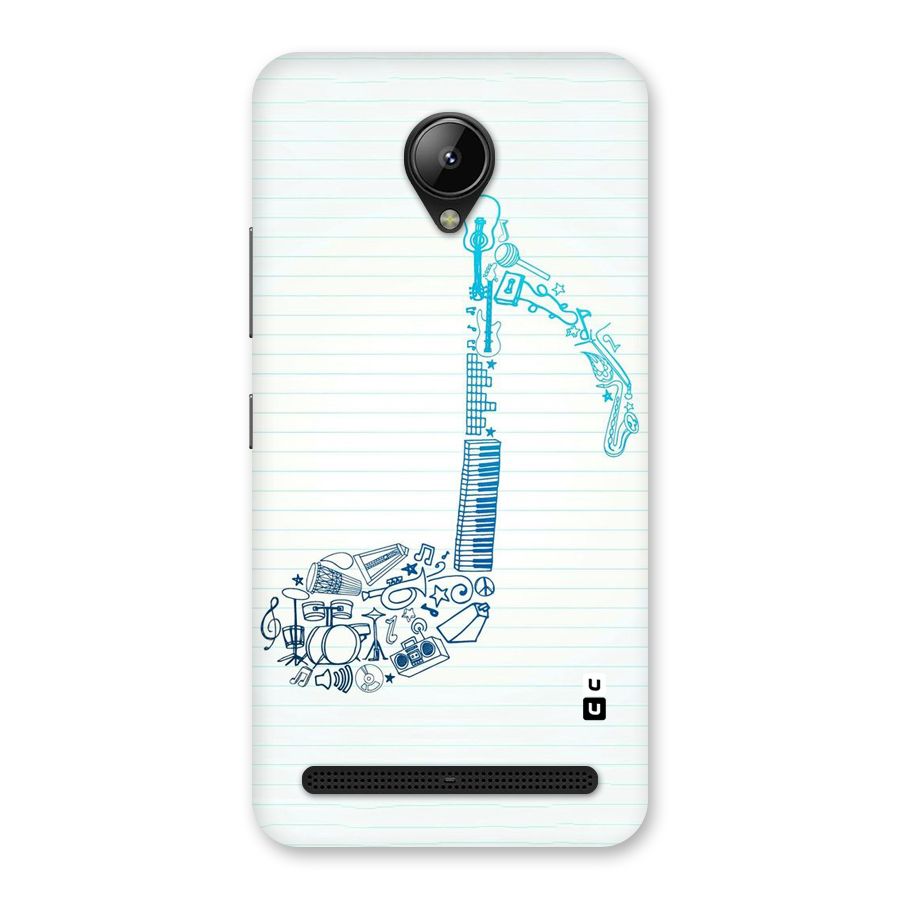 Music Note Design Back Case for Lenovo C2