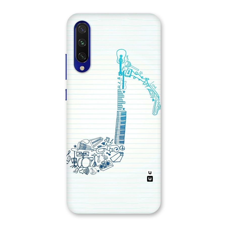 Music Note Design Back Case for Mi A3
