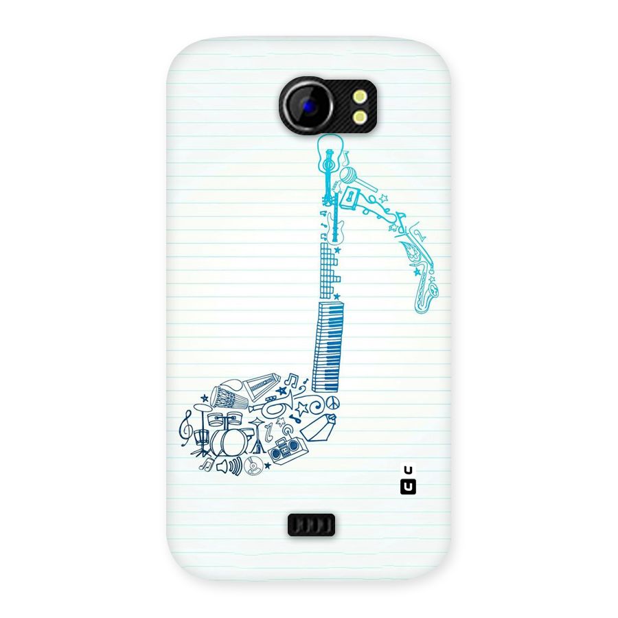 Music Note Design Back Case for Micromax Canvas 2 A110