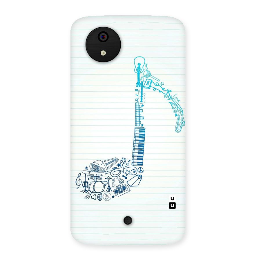 Music Note Design Back Case for Micromax Canvas A1