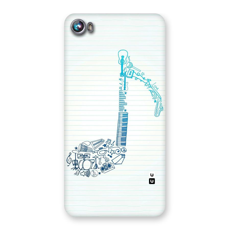 Music Note Design Back Case for Micromax Canvas Fire 4 A107