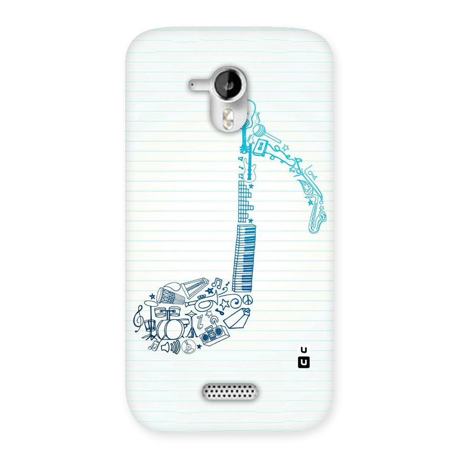 Music Note Design Back Case for Micromax Canvas HD A116