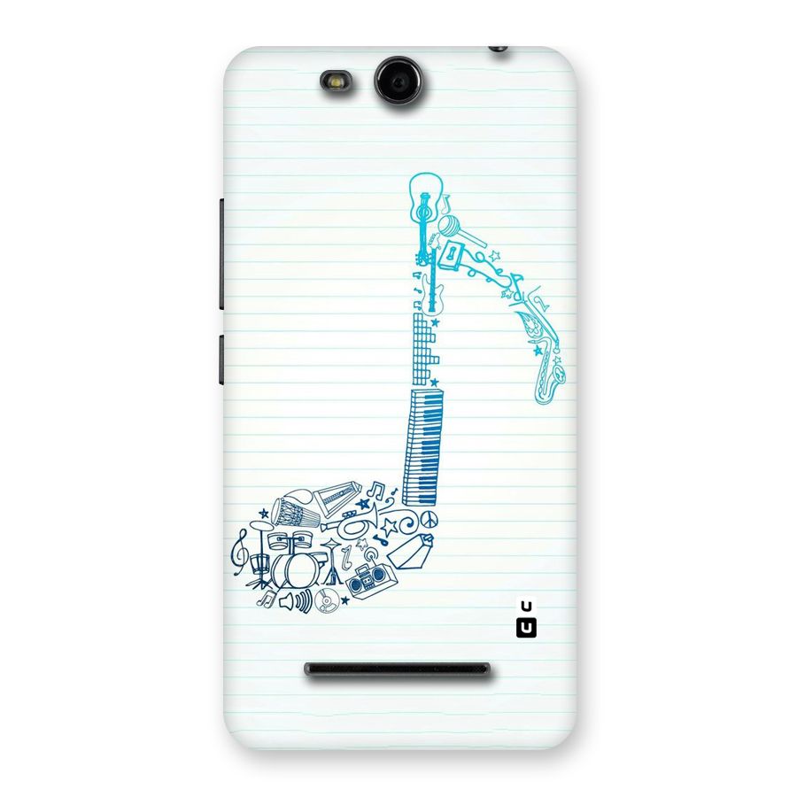 Music Note Design Back Case for Micromax Canvas Juice 3 Q392