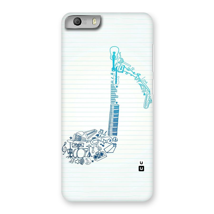 Music Note Design Back Case for Micromax Canvas Knight 2