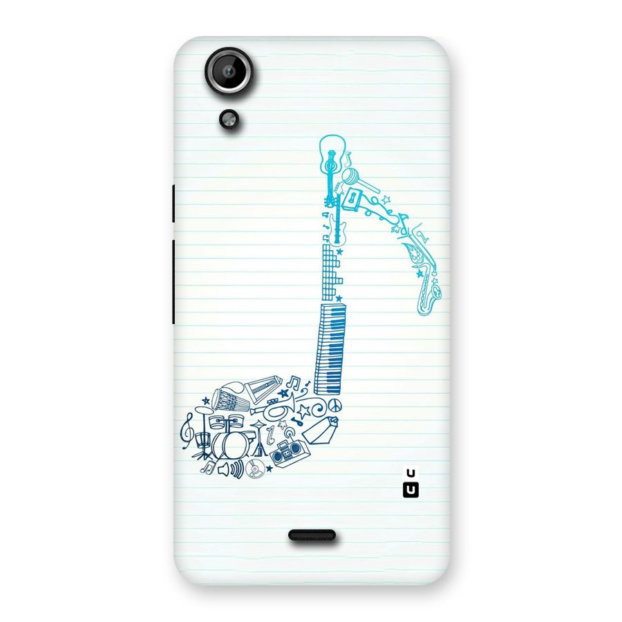 Music Note Design Back Case for Micromax Canvas Selfie Lens Q345