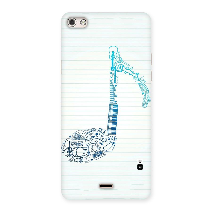 Music Note Design Back Case for Micromax Canvas Silver 5