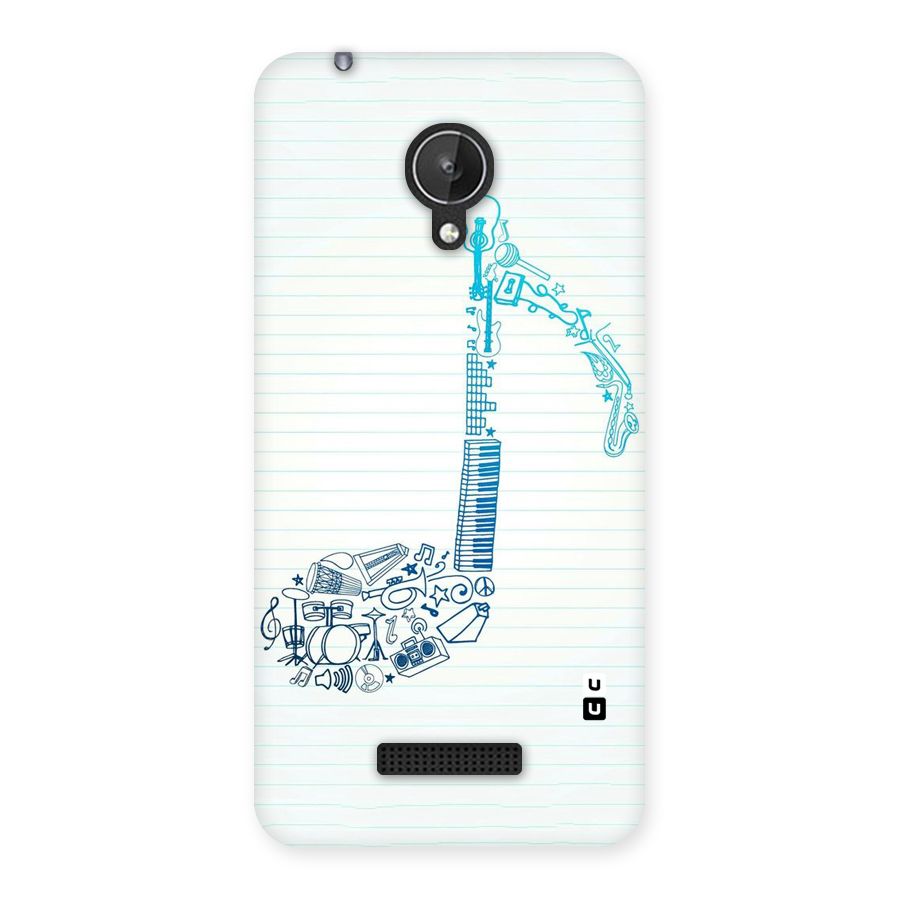 Music Note Design Back Case for Micromax Canvas Spark Q380