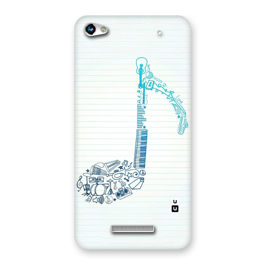 Music Note Design Back Case for Micromax Hue 2