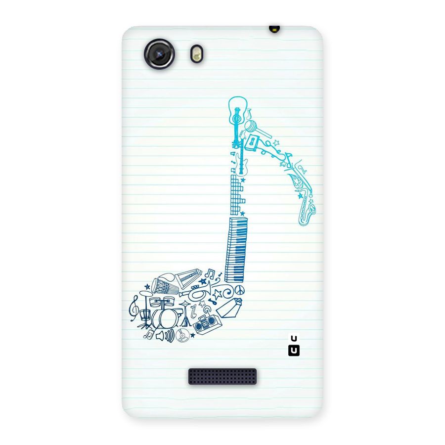 Music Note Design Back Case for Micromax Unite 3