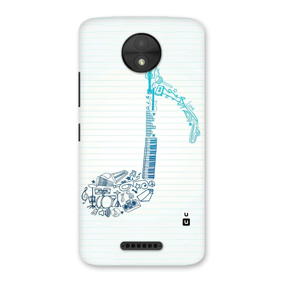 Music Note Design Back Case for Moto C