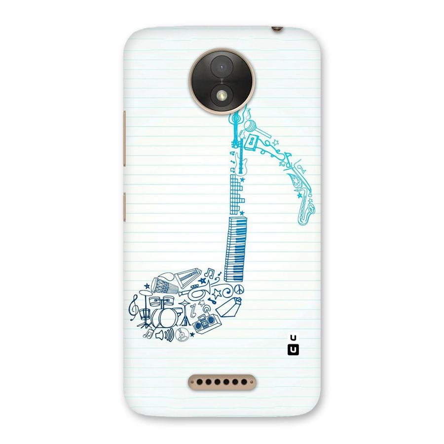 Music Note Design Back Case for Moto C Plus