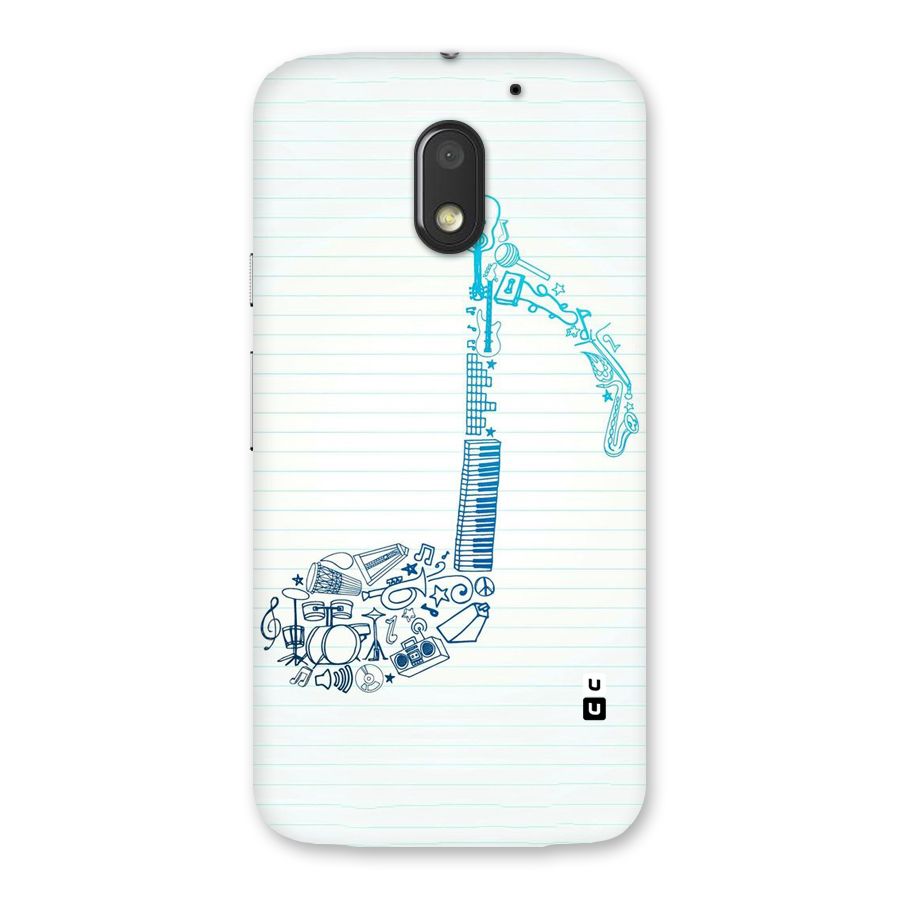 Music Note Design Back Case for Moto E3 Power