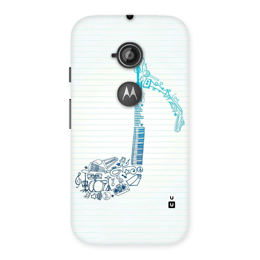 Music Note Design Back Case for Moto E 2nd Gen