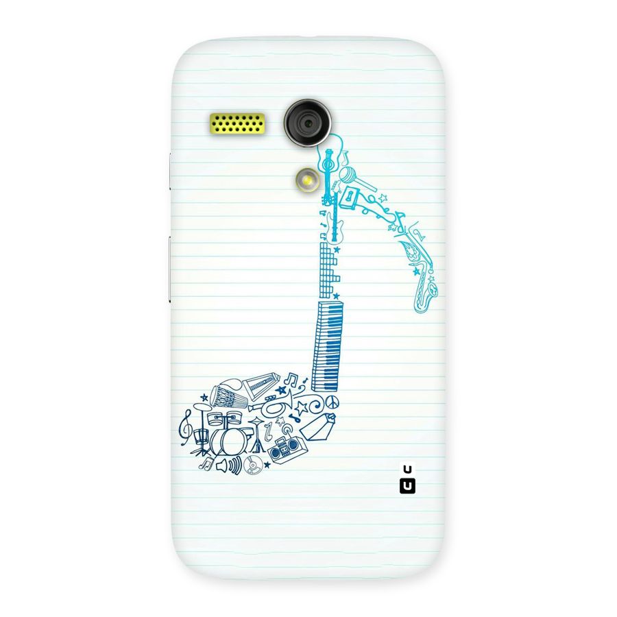 Music Note Design Back Case for Moto G