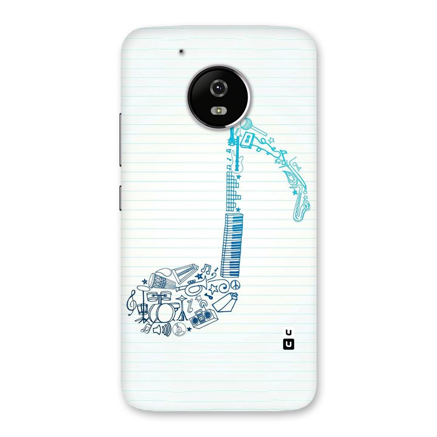 Music Note Design Back Case for Moto G5