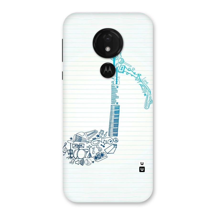 Music Note Design Back Case for Moto G7 Power