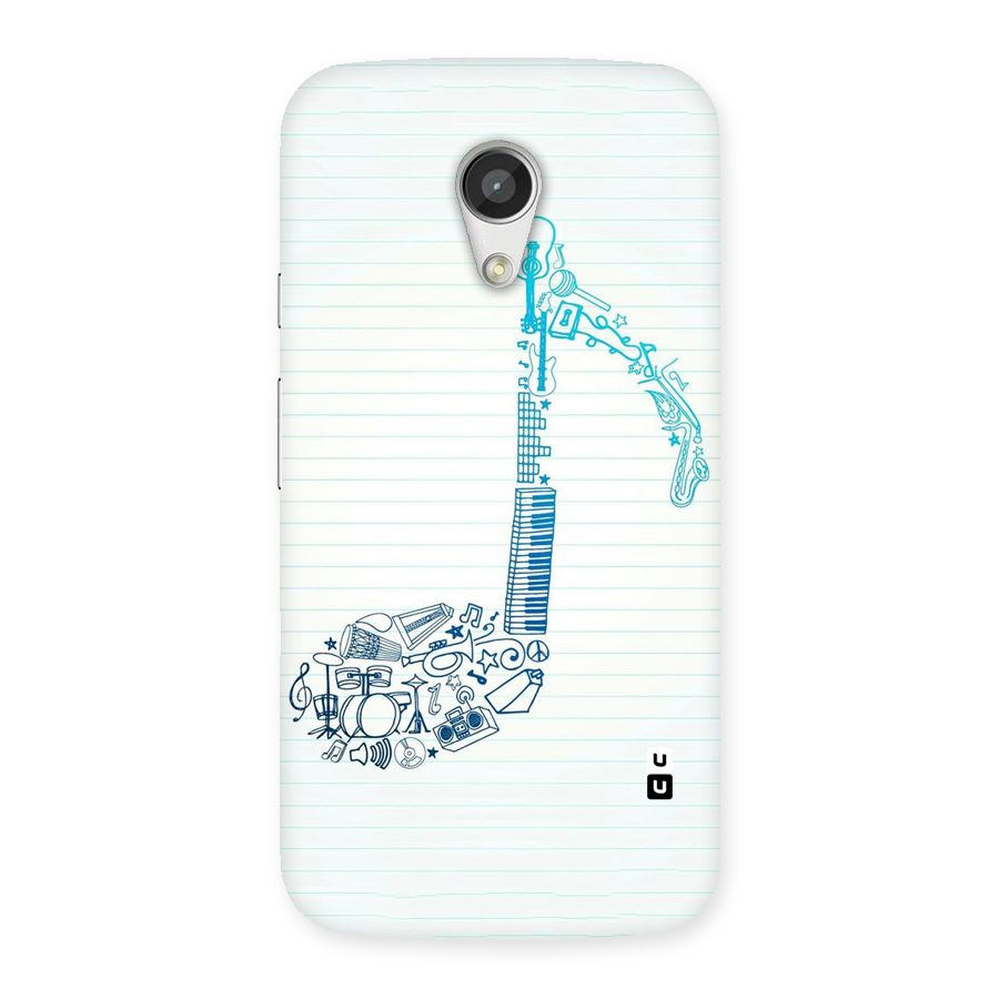 Music Note Design Back Case for Moto G 2nd Gen