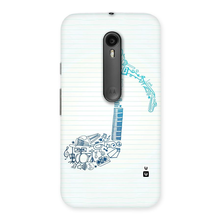 Music Note Design Back Case for Moto G Turbo