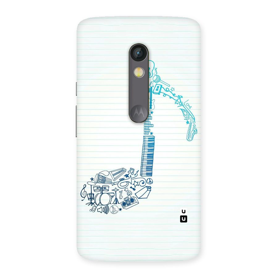 Music Note Design Back Case for Moto X Play