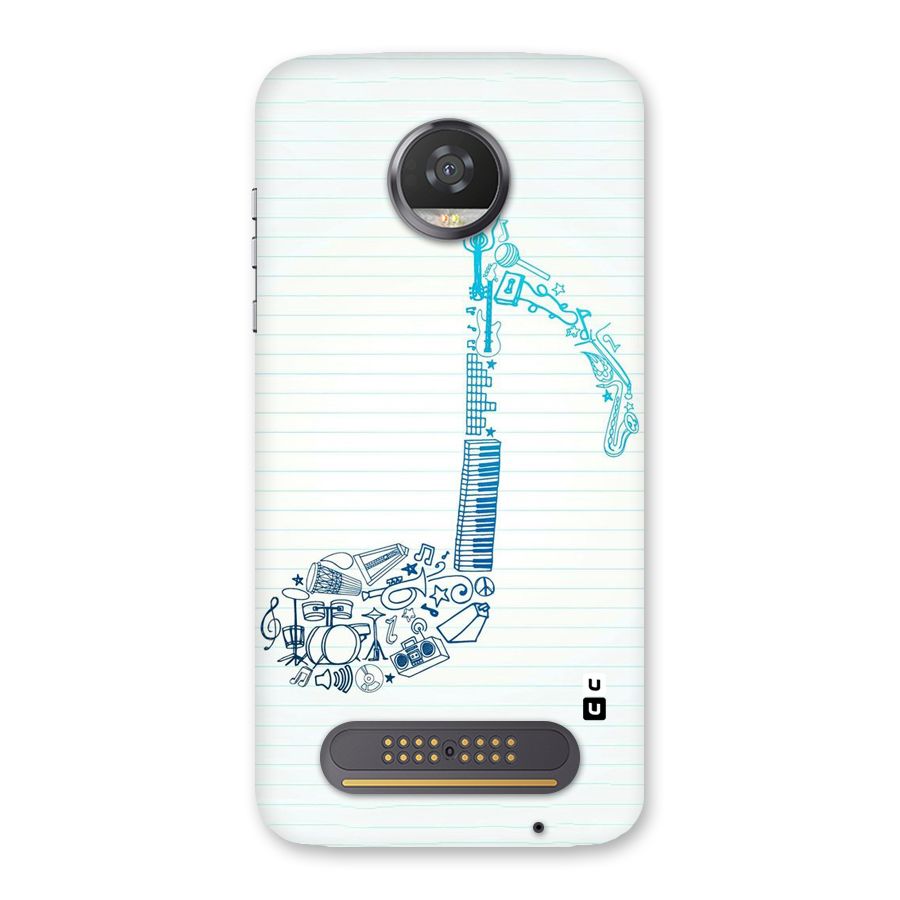 Music Note Design Back Case for Moto Z2 Play