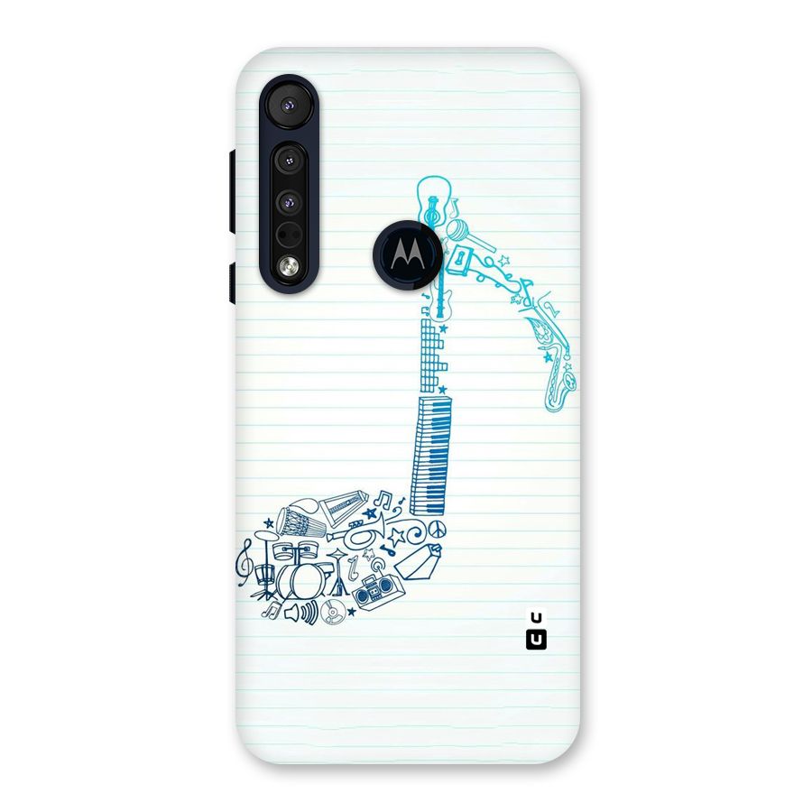 Music Note Design Back Case for Motorola One Macro