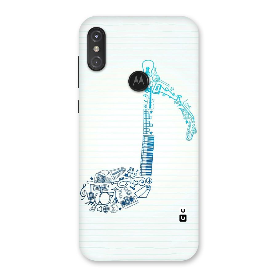 Music Note Design Back Case for Motorola One Power