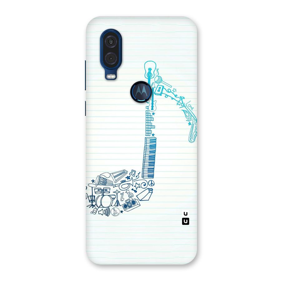 Music Note Design Back Case for Motorola One Vision