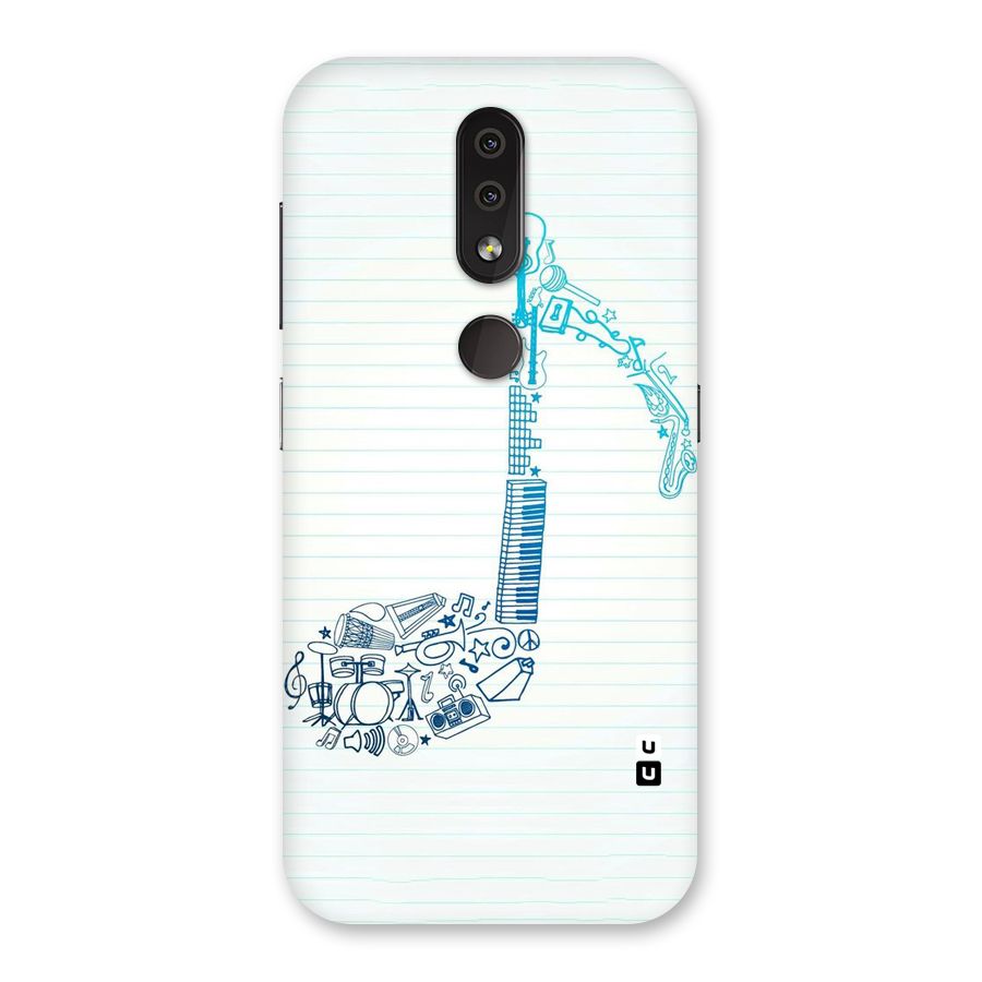 Music Note Design Back Case for Nokia 4.2