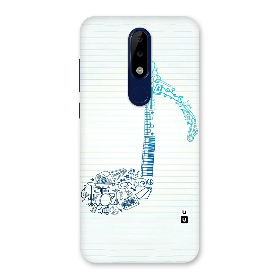 Music Note Design Back Case for Nokia 5.1 Plus