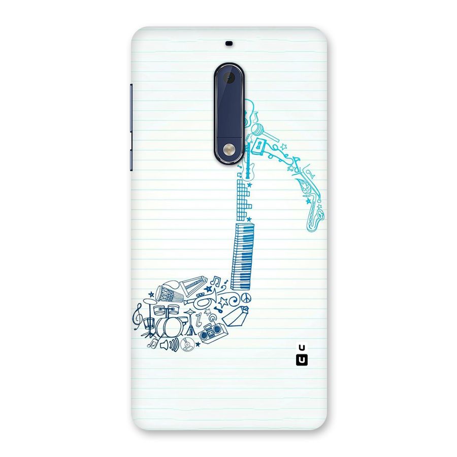 Music Note Design Back Case for Nokia 5