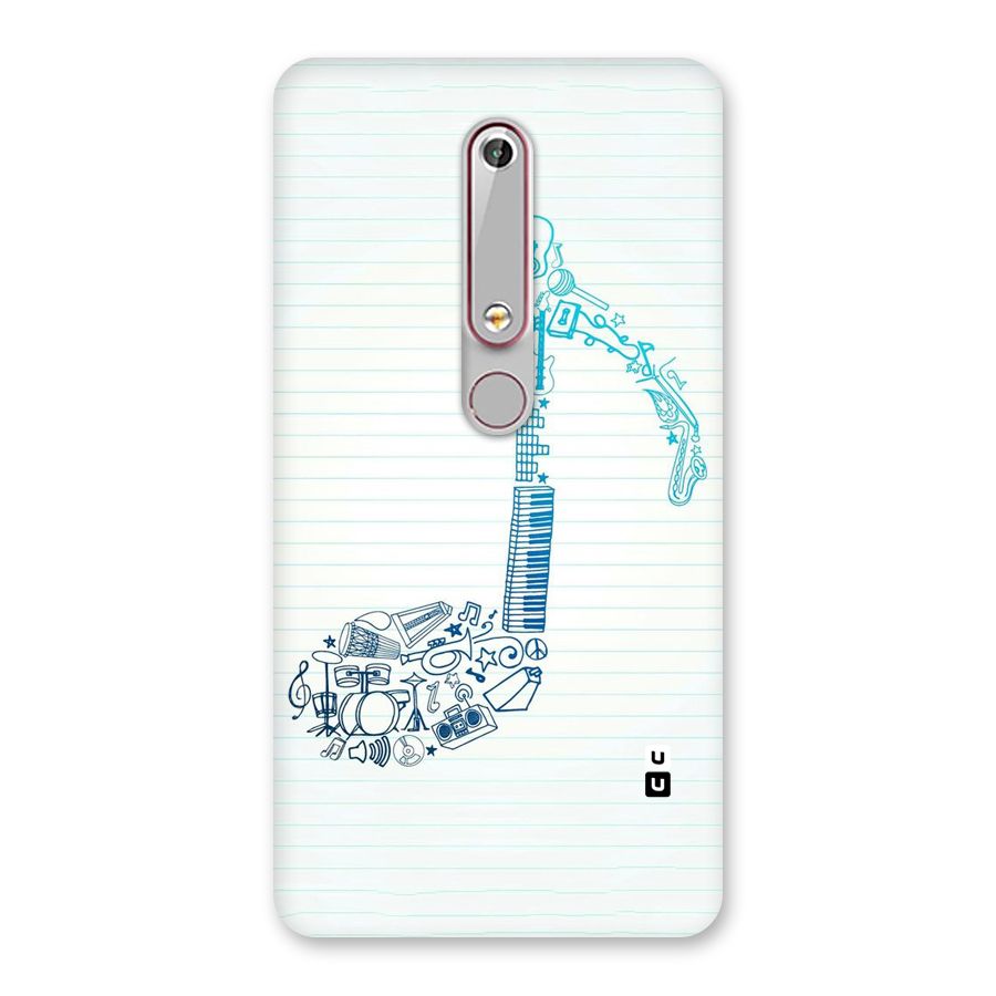 Music Note Design Back Case for Nokia 6.1