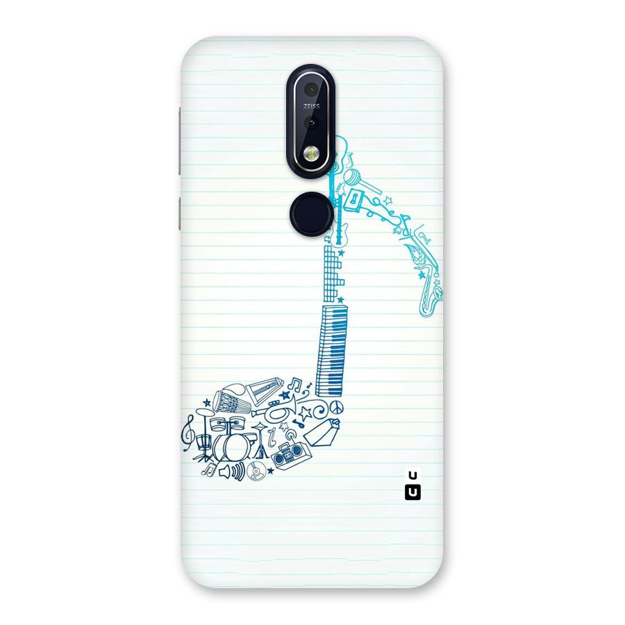 Music Note Design Back Case for Nokia 7.1