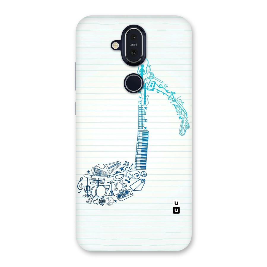 Music Note Design Back Case for Nokia 8.1