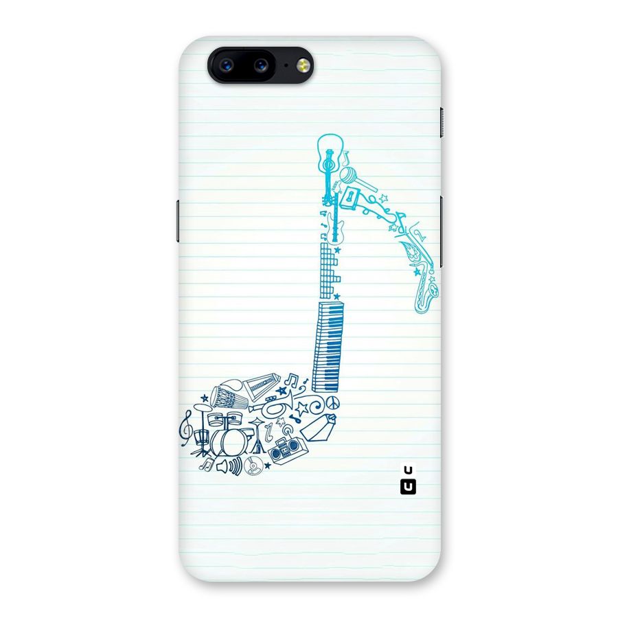 Music Note Design Back Case for OnePlus 5