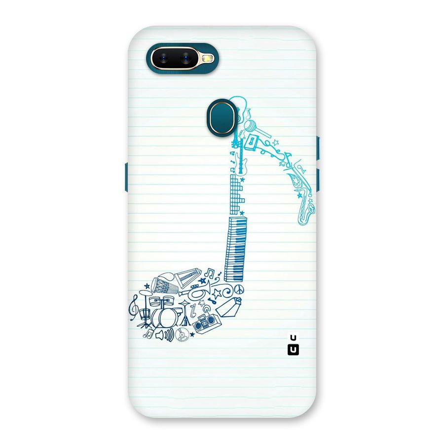 Music Note Design Back Case for Oppo A11k
