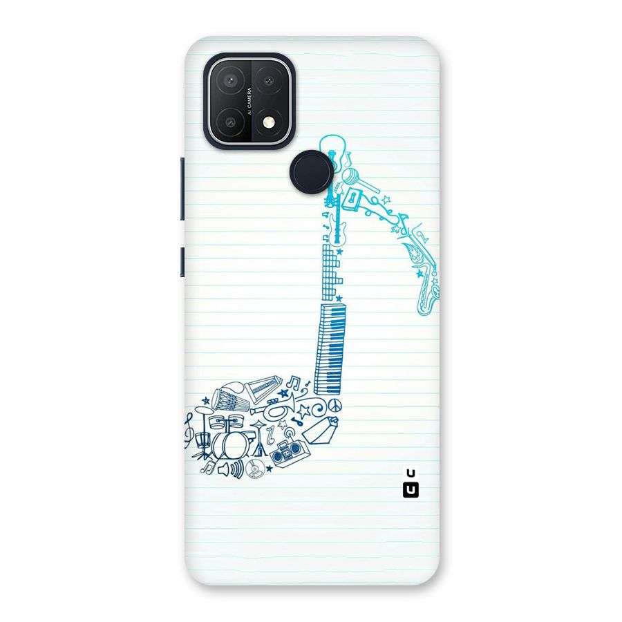 Music Note Design Back Case for Oppo A15