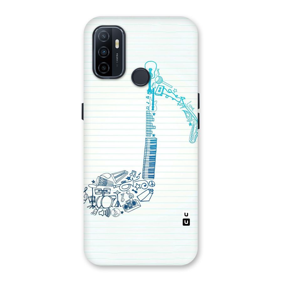 Music Note Design Back Case for Oppo A32