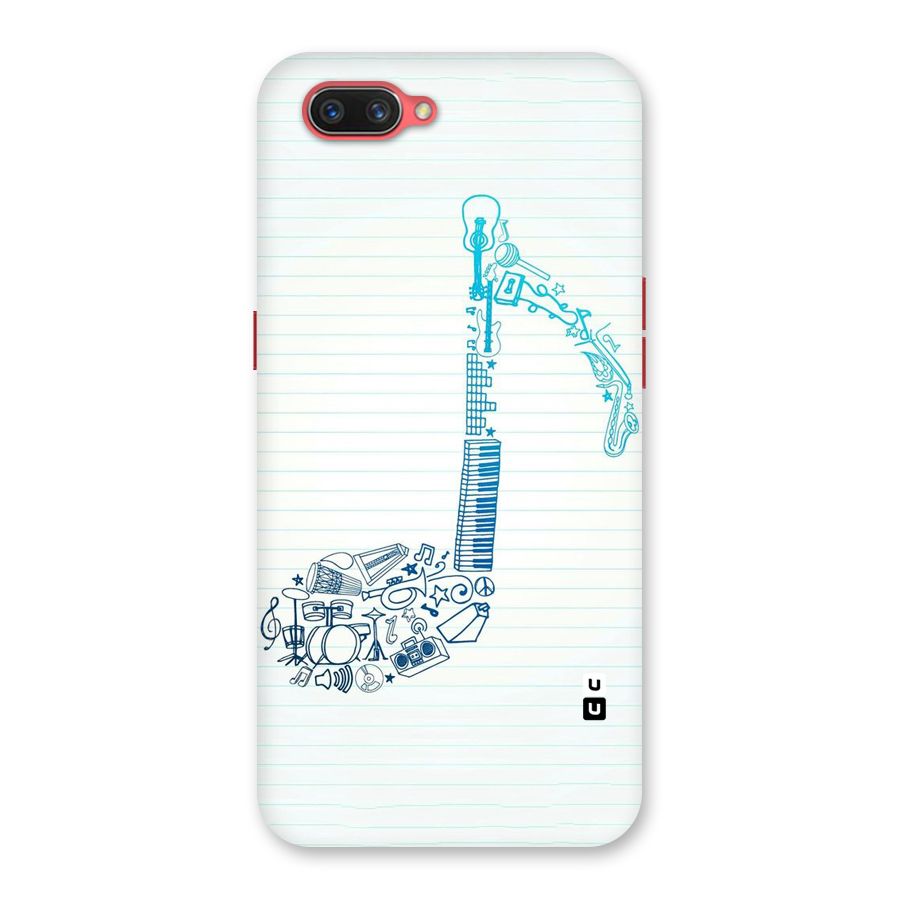 Music Note Design Back Case for Oppo A3s