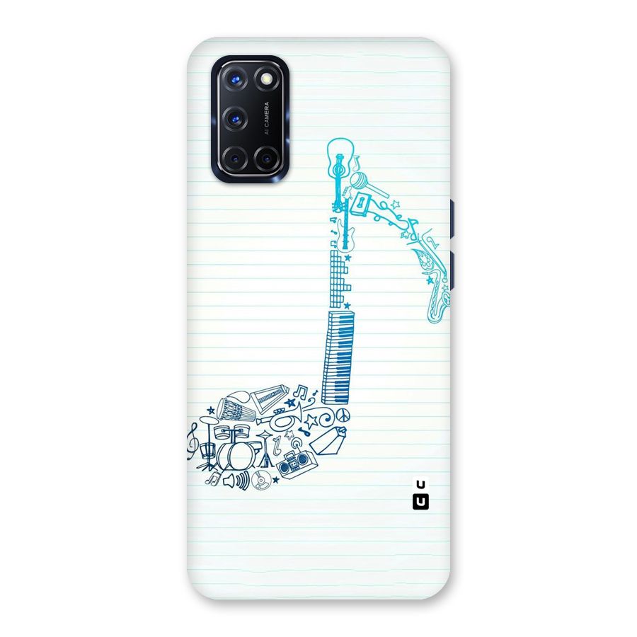 Music Note Design Back Case for Oppo A52