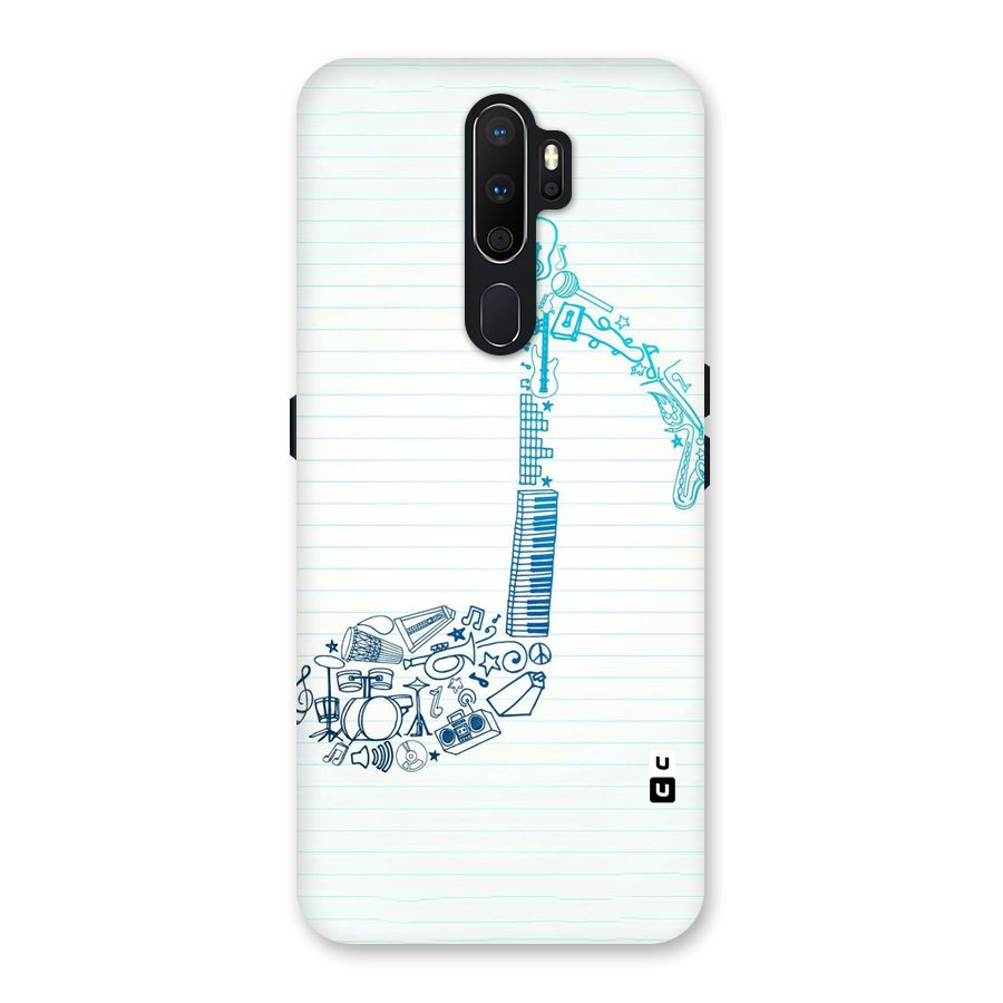 Music Note Design Back Case for Oppo A5 (2020)