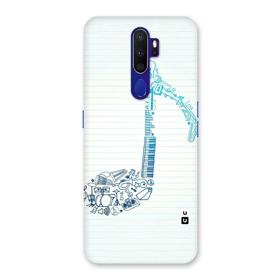 Music Note Design Back Case for Oppo A9 (2020)