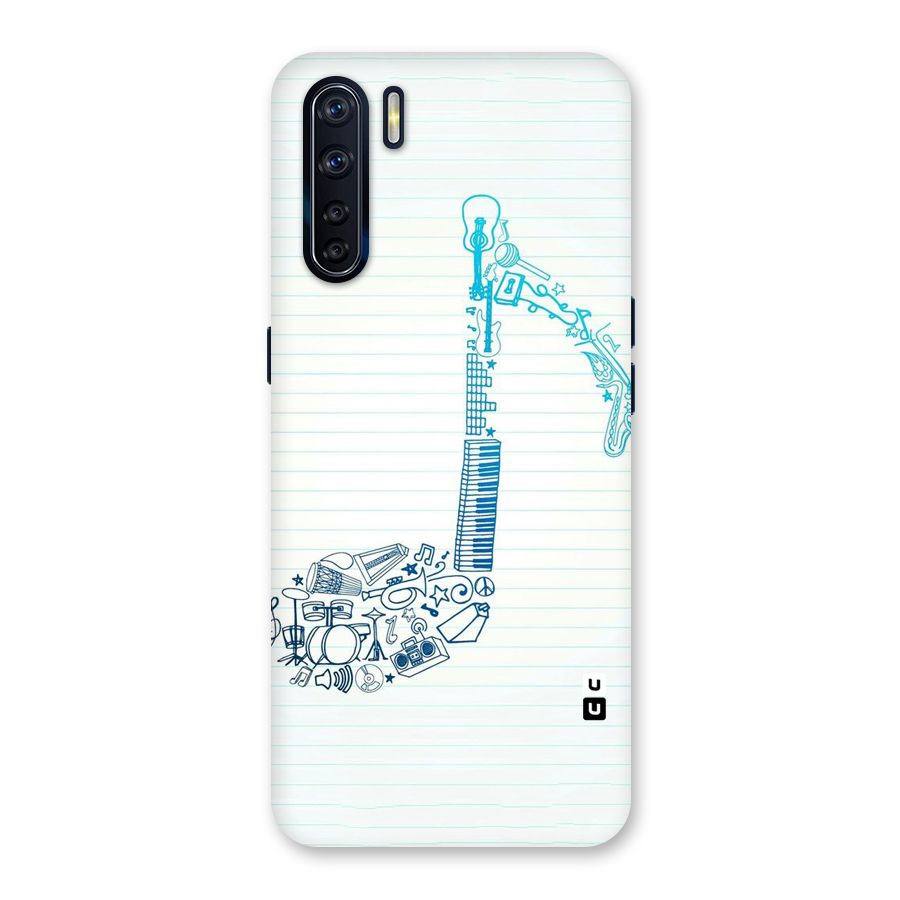Music Note Design Back Case for Oppo F15