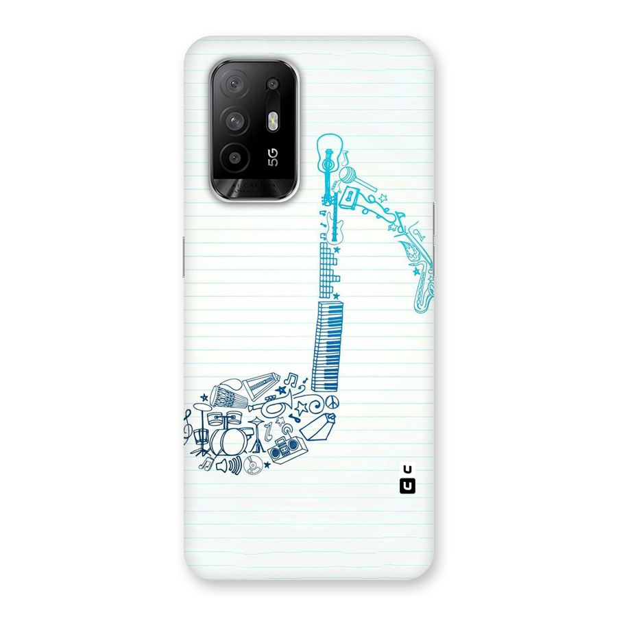 Music Note Design Back Case for Oppo F19 Pro Plus 5G