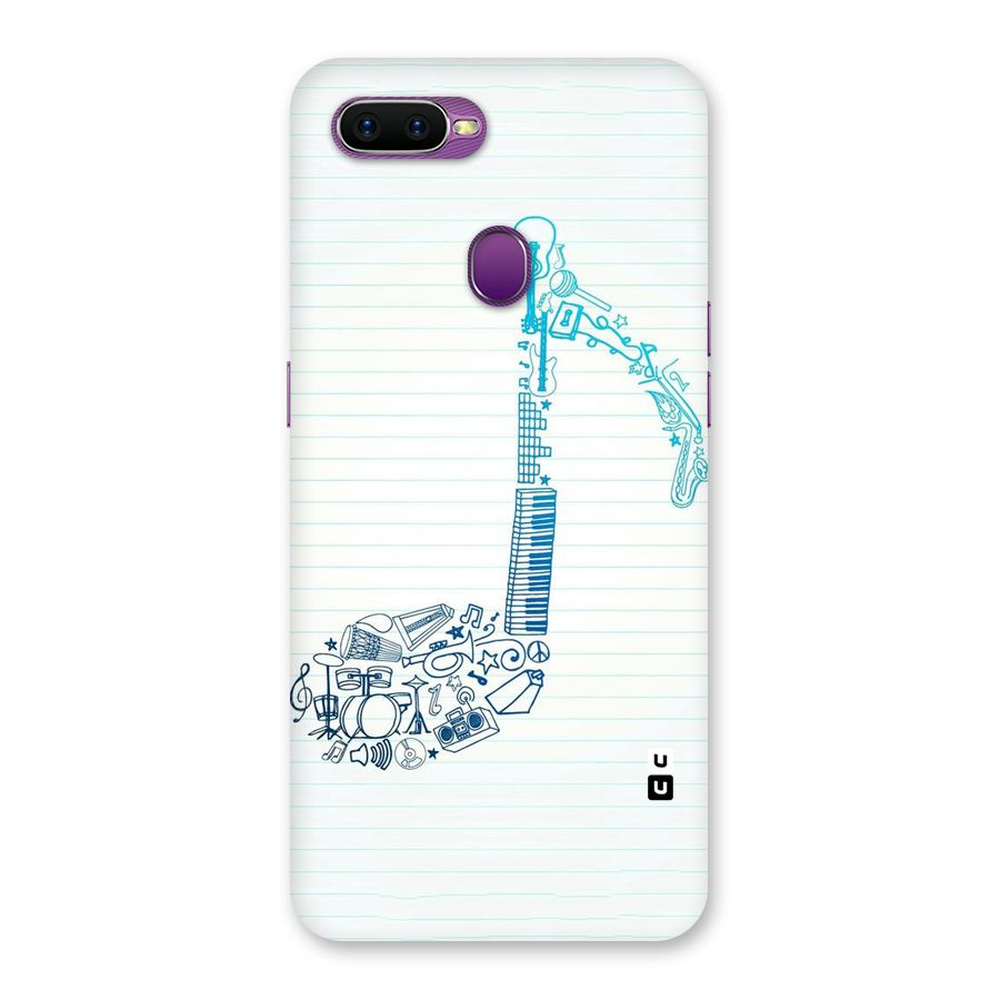 Music Note Design Back Case for Oppo F9
