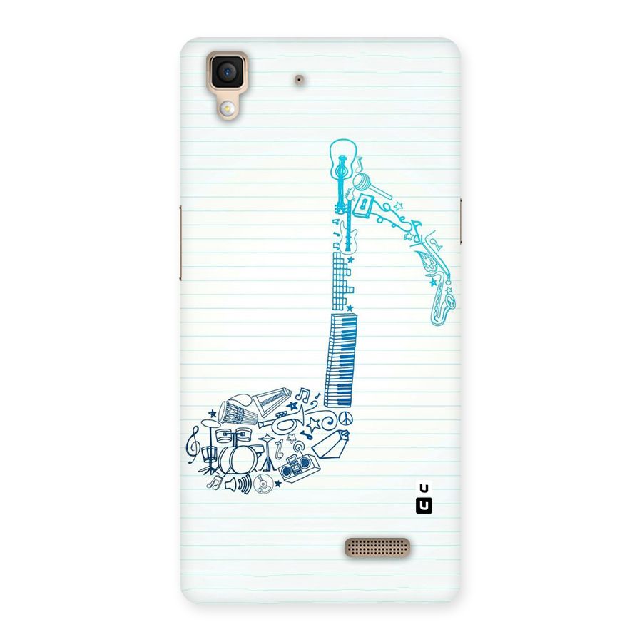 Music Note Design Back Case for Oppo R7