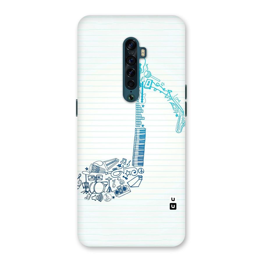 Music Note Design Back Case for Oppo Reno2