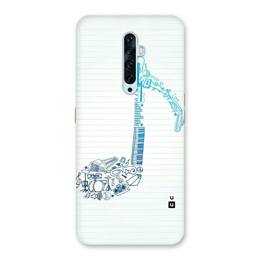 Music Note Design Back Case for Oppo Reno2 F