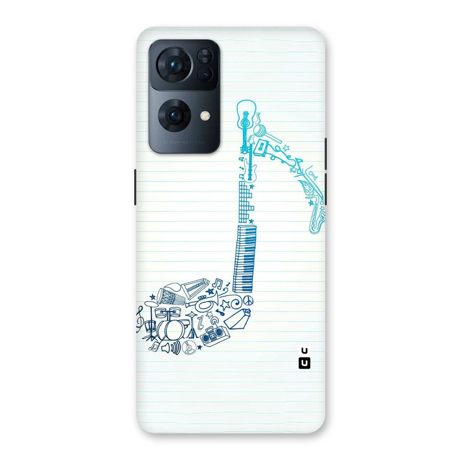 Music Note Design Back Case for Oppo Reno7 Pro 5G