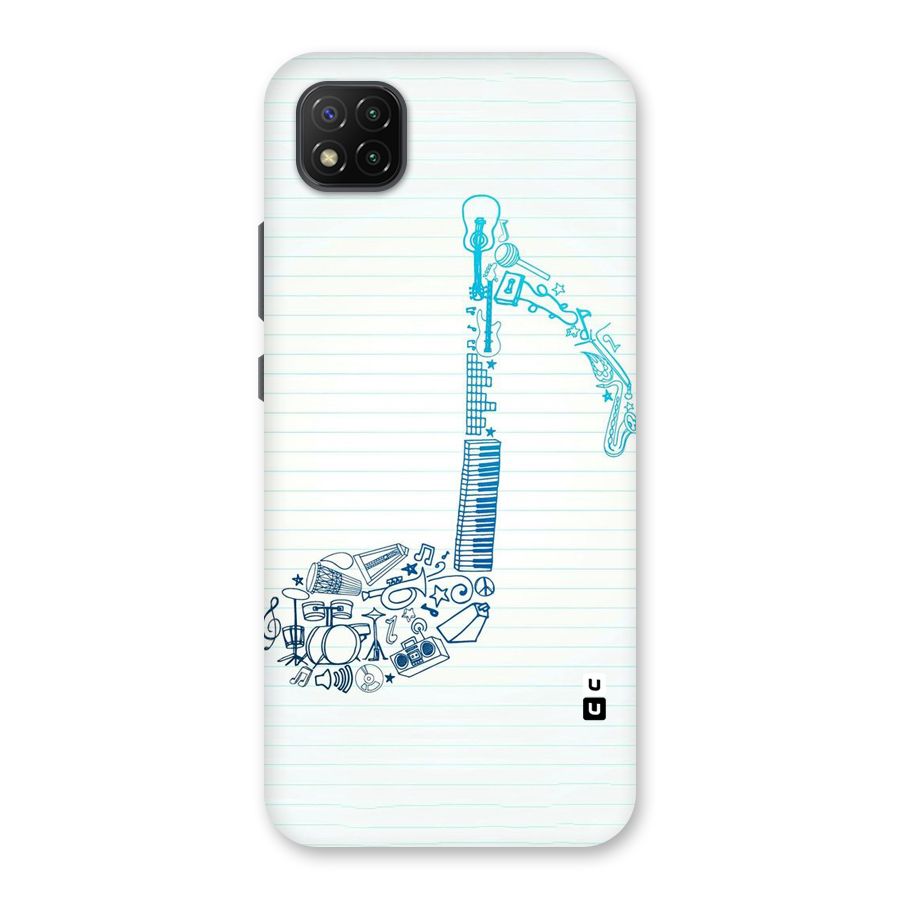 Music Note Design Back Case for Poco C3