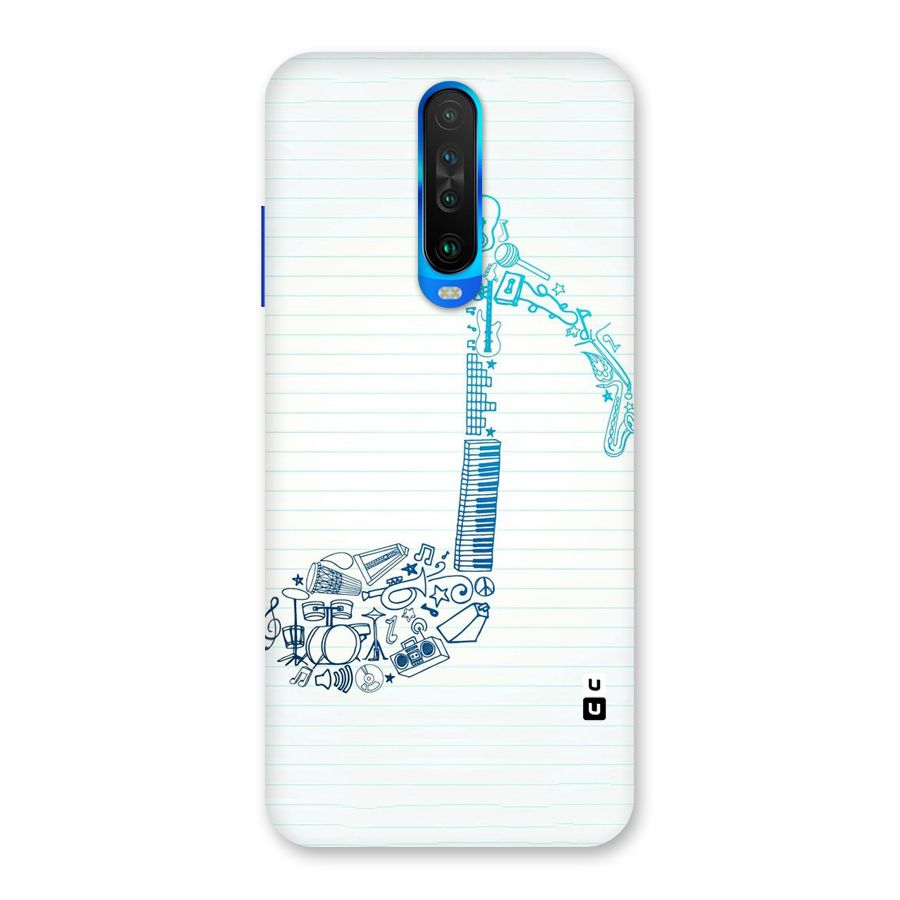 Music Note Design Back Case for Poco X2